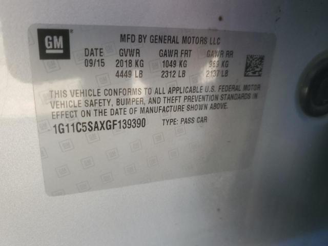 1G11C5SAXGF139390 - 2016 CHEVROLET MALIBU LIM LT 银色 照片 12