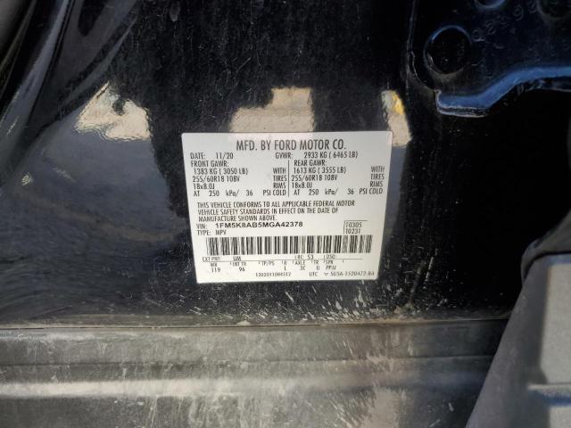 1FM5K8AB5MGA42378 - 2021 FORD EXPLORER POLICE INTERCEPTOR 黑色 照片 13