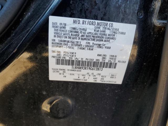 1LNHM93R19G612813 - 2009 LINCOLN MKS BLACK photo 12