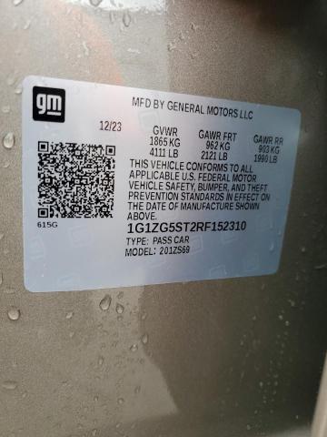 1G1ZG5ST2RF152310 - 2024 CHEVROLET MALIBU RS თაფლისფერი ფოტო 12