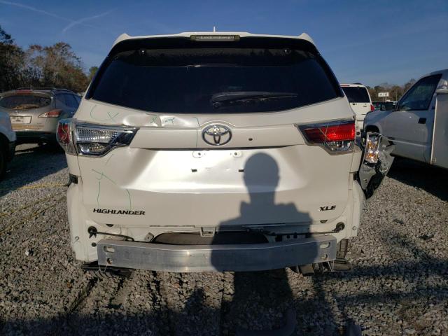 5TDKKRFH3FS107828 - 2015 TOYOTA HIGHLANDER XLE WHITE photo 6
