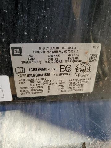 1GYS4KKJ8GR441616 - 2016 CADILLAC ESCALADE ESV PLATINUM შავი ფოტო 13