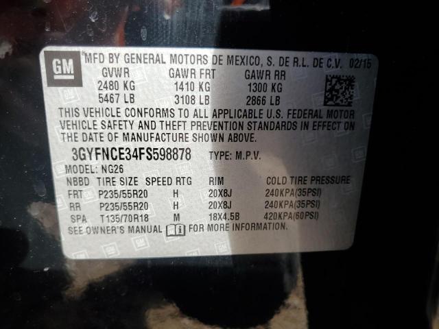 3GYFNCE34FS598878 - 2015 CADILLAC SRX PERFORMANCE COLLECTION BLACK photo 13