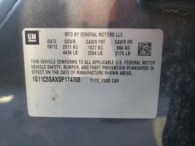 1G11C5SAXDF174703 - 2013 CHEVROLET MALIBU 1LT GRAY photo 12