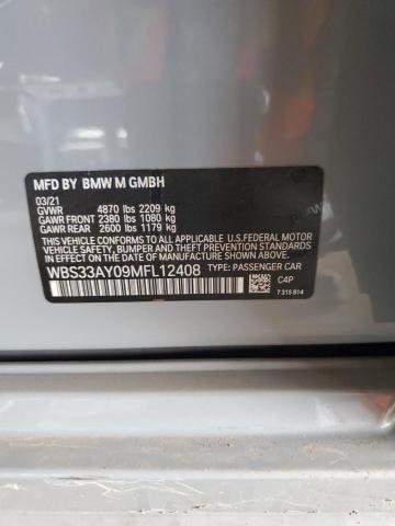 WBS33AY09MFL12408 - 2021 BMW M3 COMPETITION ნაცრისფერი ფოტო 12
