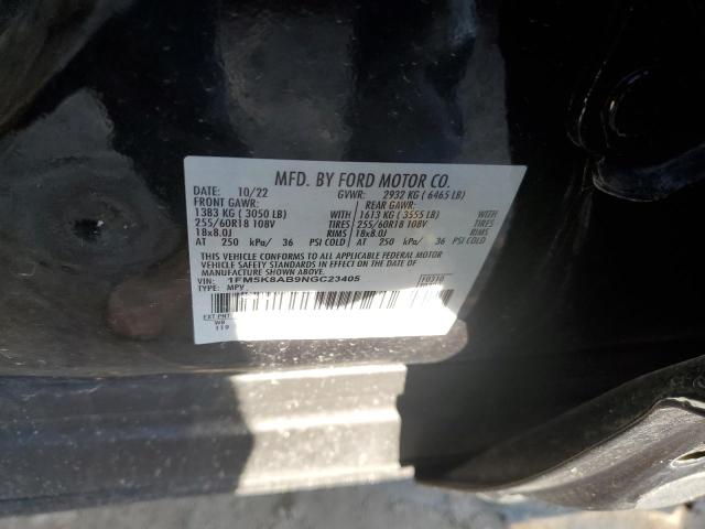 1FM5K8AB9NGC23405 - 2022 FORD EXPLORER POLICE INTERCEPTOR 黑色 照片 13