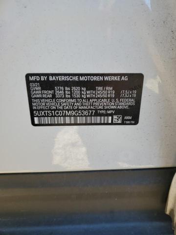 5UXTS1C07M9G53677 - 2021 BMW X3 XDRIVE30E Սպիտակ լուսանկար 13