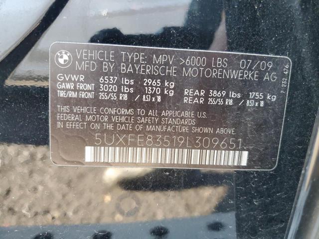5UXFE83519L309651 - 2009 BMW X5 XDRIVE48I BLACK photo 14