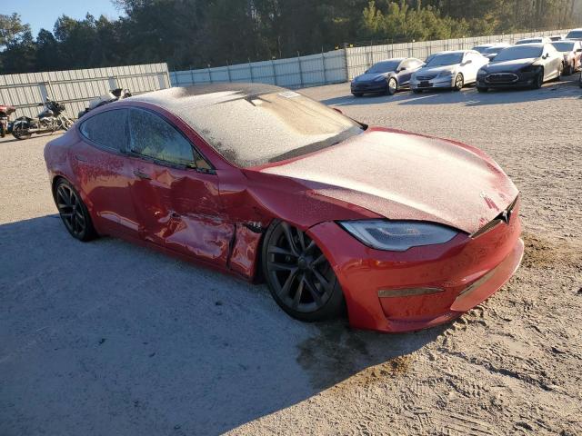 5YJSA1E51MF435472 - 2021 TESLA MODEL S RED photo 4