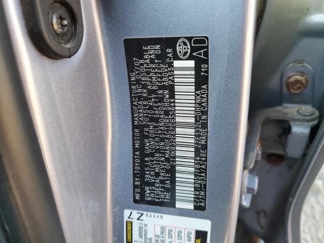 2T1KR32E67C655644 - 2007 TOYOTA COROLLA MA XR SILVER photo 13