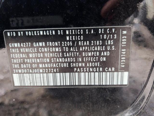 3VWD07AJ0EM227241 - 2014 VOLKSWAGEN JETTA SE BLACK photo 13