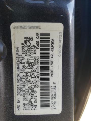 5YFBU4EEXCP019559 - 2012 TOYOTA COROLLA BASE رمادي صورة 12