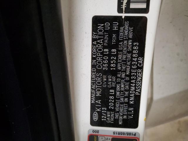 KNADM4A33E6348883 - 2014 KIA RIO LX WHITE photo 12