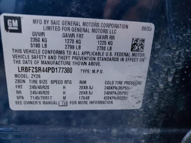 LRBFZSR44PD177380 - 2023 BUICK ENVISION AVENIR BLUE photo 12