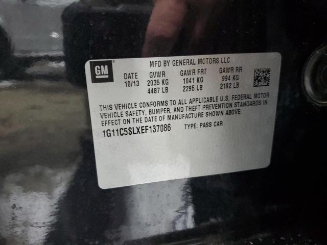 1G11C5SLXEF137086 - 2014 CHEVROLET MALIBU 1LT Қара фото 12