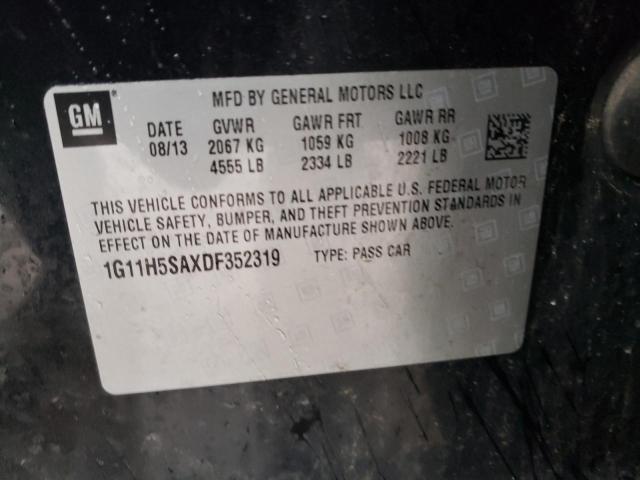 1G11H5SAXDF352319 - 2013 CHEVROLET MALIBU LTZ BLACK photo 12