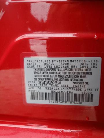 3N1AB7AP3FY276130 - 2015 NISSAN SENTRA S RED photo 12