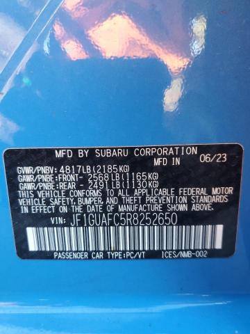 JF1GUAFC5R8252650 - 2024 SUBARU IMPREZA SPORT BLUE photo 12
