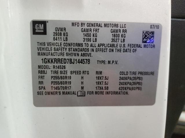 1GKKRRED7BJ144578 - 2011 GMC ACADIA SLT-1 თეთრი ფოტო 13