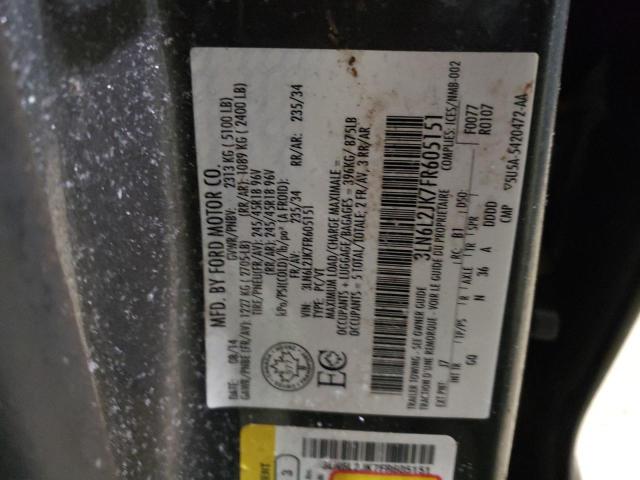 3LN6L2JK7FR605151 - 2015 LINCOLN MKZ GRAY photo 12