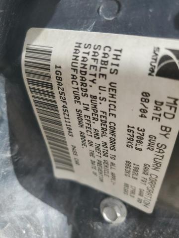 1G8AZ52F45Z111043 - 2005 SATURN ION LEVEL 2 GRAY photo 12