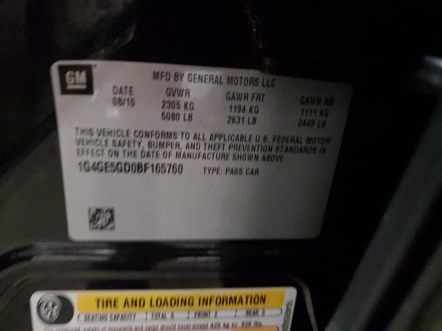 1G4GE5GD0BF165760 - 2011 BUICK LACROSSE CXS BLACK photo 13