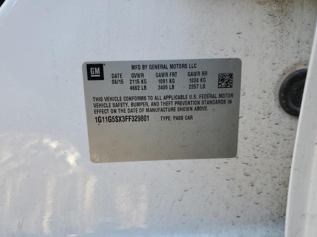 1G11G5SX3FF329801 - 2015 CHEVROLET MALIBU LTZ WHITE photo 12