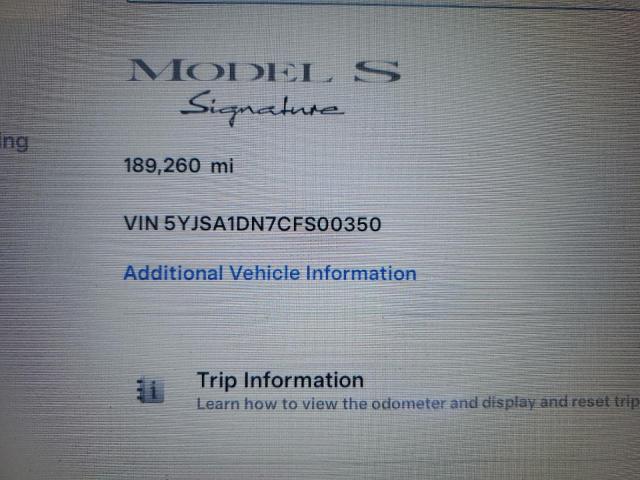 5YJSA1DN7CFS00350 - 2012 TESLA MODEL S BURGUNDY photo 9