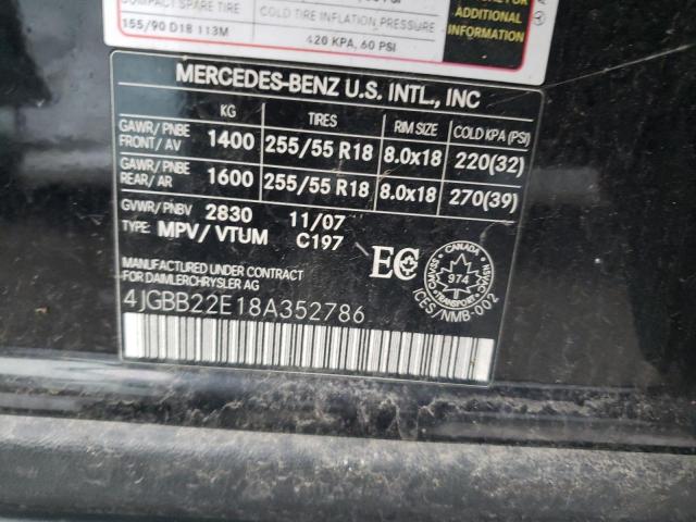 4JGBB22E18A352786 - 2008 MERCEDES-BENZ ML 320 CDI BLACK photo 13