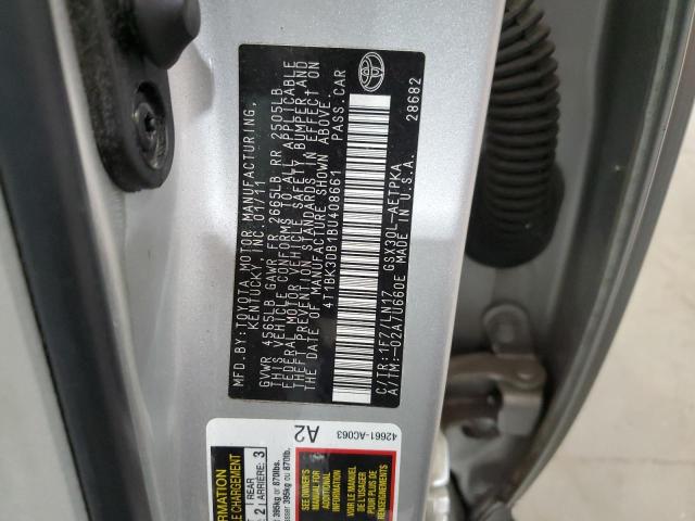 4T1BK3DB1BU408661 - 2011 TOYOTA AVALON BASE 银色 照片 12