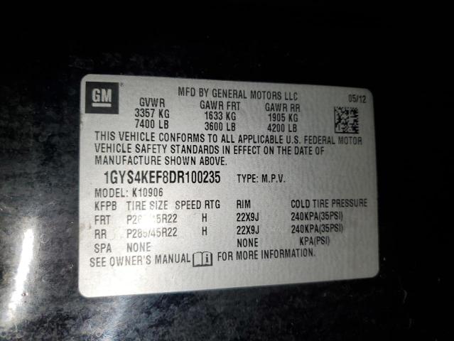 1GYS4KEF8DR100235 - 2013 CADILLAC ESCALADE ESV PLATINUM Қара фото 13