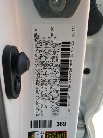 3TMJU4GN0AM100471 - 2010 TOYOTA TACOMA DOUBLE CAB PRERUNNER WHITE photo 12