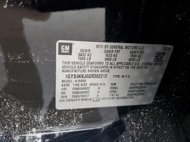 1GYS4KKJ6GR382212 - 2016 CADILLAC ESCALADE ESV PLATINUM შავი ფოტო 12