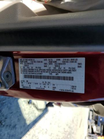 5LMCJ2C94HUL03487 - 2017 LINCOLN MKC SELECT أحمر صورة 13