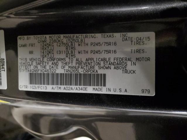 5TFTX4GN6FX046322 - 2015 TOYOTA TACOMA PRERUNNER ACCESS CAB CHARCOAL photo 12