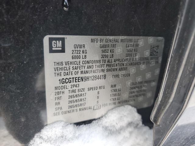 1GCGTEEN9H1284418 - 2017 CHEVROLET COLORADO ZR2 BLACK photo 12