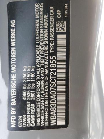 WBA83DA07SCT21855 - 2025 BMW M440XI BLUE photo 12
