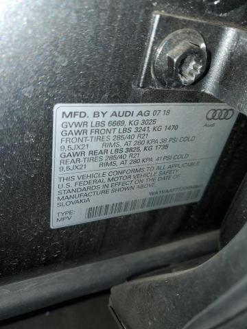 WA1VAAF77JD054641 - 2018 AUDI Q7 PRESTIGE 灰色 照片 13