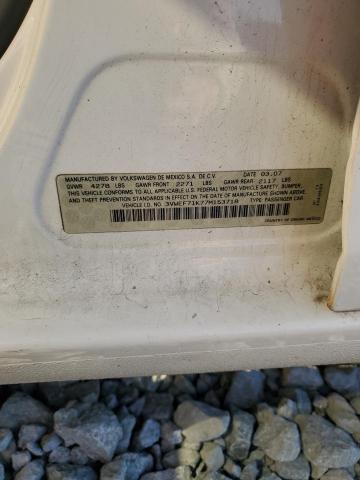 3VWEF71K77M153718 - 2007 VOLKSWAGEN JETTA WOLFSBURG 白色 照片 12