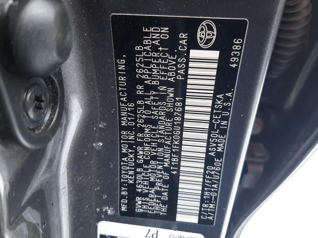 4T1BF1FK0GU187681 - 2016 TOYOTA CAMRY SE LE 灰色 照片 13