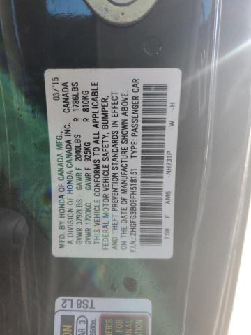 2HGFG3B09FH518151 - 2015 HONDA CIVIC EXL Qara foto 12