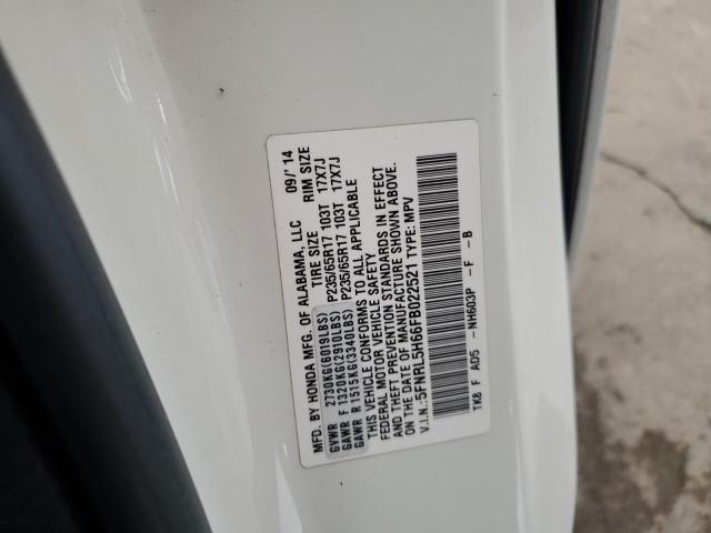 5FNRL5H66FB022521 - 2015 HONDA ODYSSEY EXL 白色 照片 14