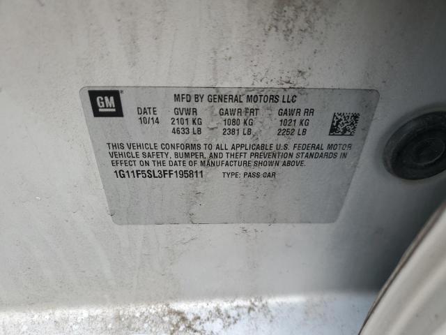 1G11F5SL3FF195811 - 2015 CHEVROLET MALIBU LTZ SILVER photo 12