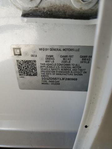 1G1ZD5ST1JF280969 - 2018 CHEVROLET MALIBU LT WHITE photo 12