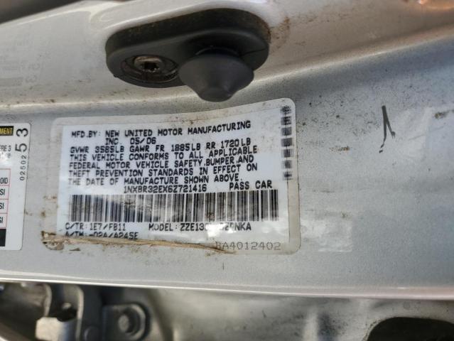 1NXBR32EX6Z721416 - 2006 TOYOTA COROLLA CE 灰色 照片 12