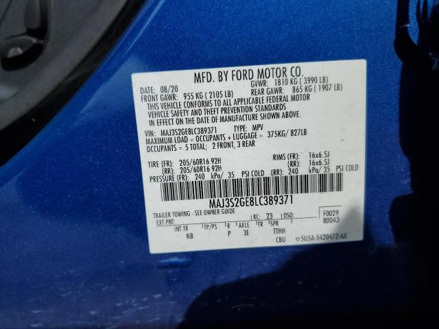 MAJ3S2GE8LC389371 - 2020 FORD ECOSPORT SE Mavi fotoğraf 14