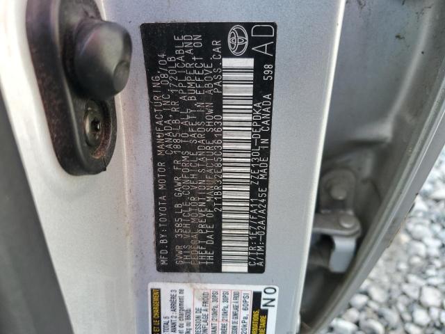 2T1BR32E85C361630 - 2005 TOYOTA COROLLA CE فضي صورة 12