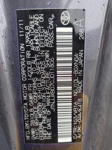 JTNJJXB07CJ011806 - 2012 TOYOTA SCION IQ GRAY photo 12