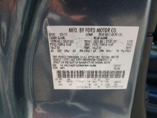 1FMCU0EG2BKB63646 - 2011 FORD ESCAPE LIMITED 青色 照片 13