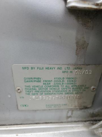 JF1SG65674G715106 - 2004 SUBARU FORESTER 2.5XS Argent photo 13